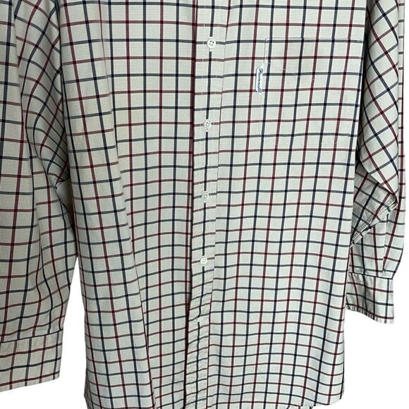Faconnable Men's Classic Fit Dress Shirt Size 16.5 Long Sleeve Plaid Made in USA - Picture 4 of 11